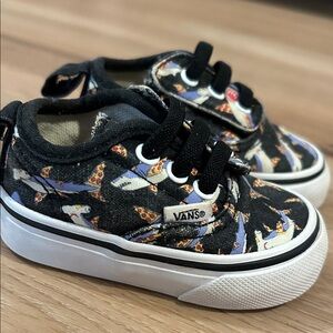 Vans Infant Black Sneakers with Pizza Sharks